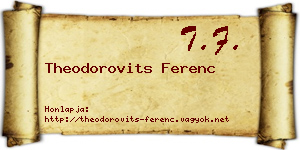 Theodorovits Ferenc névjegykártya